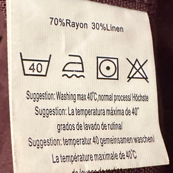 Men's‎ Brown Shirt Size L 30% Linen 70% Rayon - Picture 6 of 12